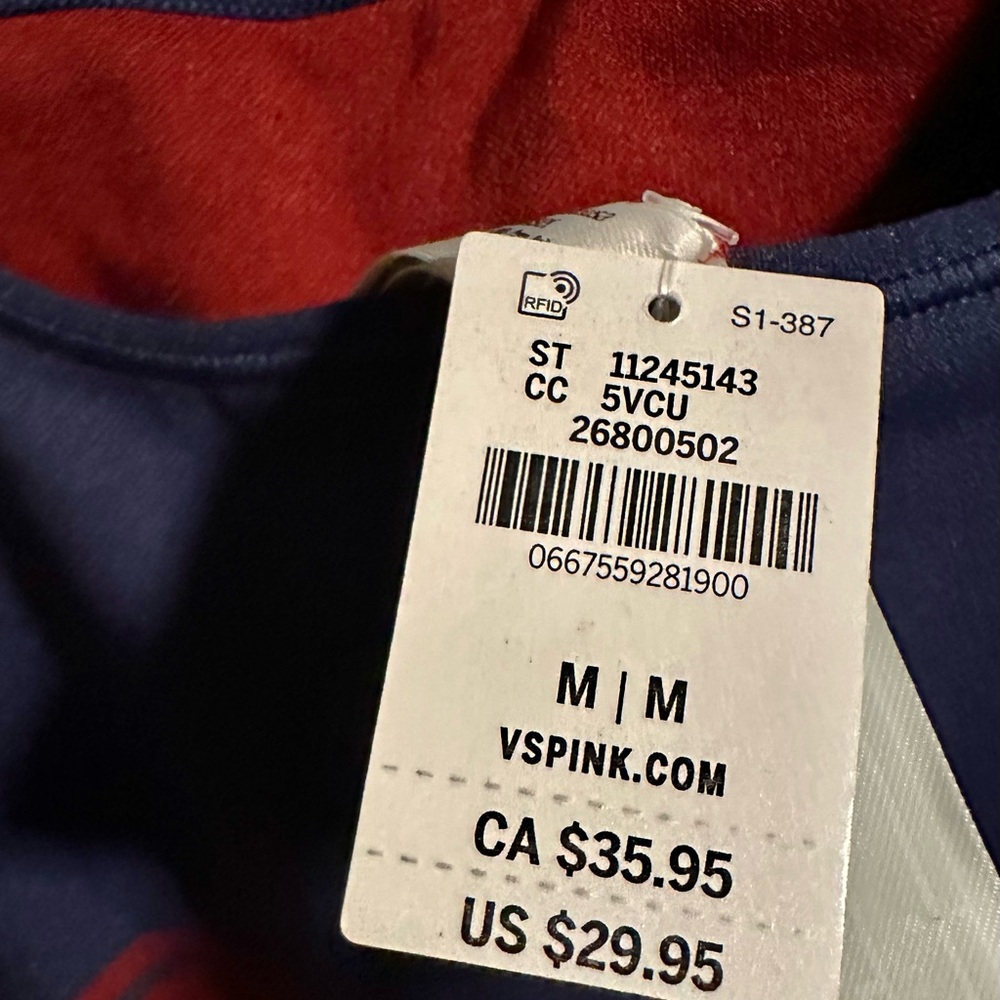 NWT PINK Victoria’s Secret Flip It Reversible Seamless Sports Bra Blue sz M - Picture 7 of 11